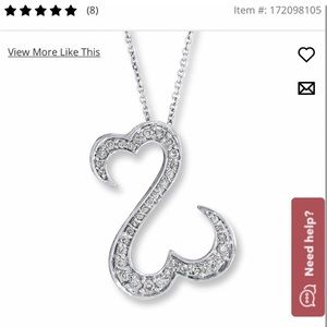 Kay Jewelers ‘Open Heart’ 1/4 carat pendent. 14K white gold!